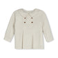 ONE CHILD CREAM PLAID DOUBLE BREASTED COLLAR BLOUSE