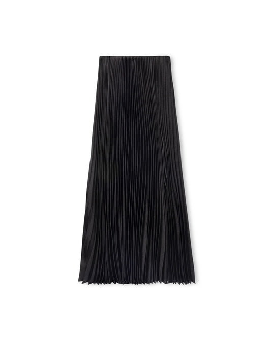 TUSTELLO BLACK TINY PLEAT MIDI SKIRT