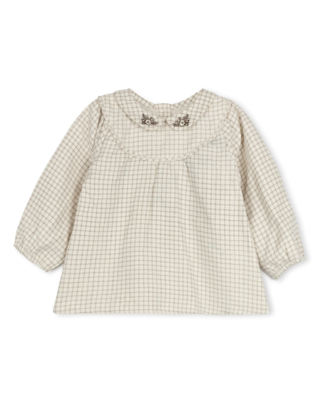ONE CHILD CREAM PLAID COLLAR BLOUSE