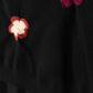 MINIMAL BLACK FLOWER APPLIQUE SLIP DRESS SET