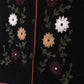 TUSTELLO BLACK EMBROIDERED FLOWER CARDIGAN SLIP DRESS SET