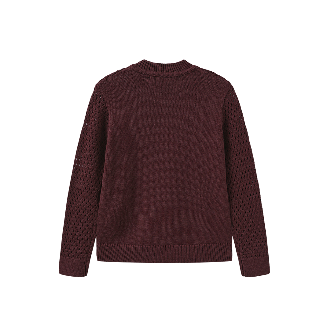 LILOU WINE POINTELLE CARDIGAN