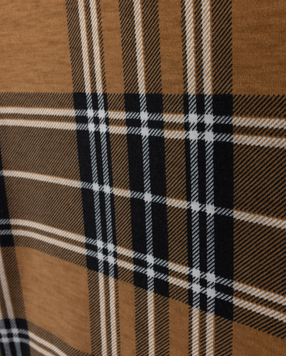 HELLO YELLOW CAMEL PLAID PRINT TURTLENECK