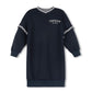 PHIL AND PHOEBE NAVY VARSITY WORDED SWEATSHIRT DRESS