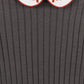 ONE CHILD CHARCOAL RIBBED KNIT COLLAR SWEATER