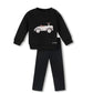 PHIL AND PHOEBE BLACK CAR PATCH SWEATSHIRT SET