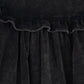 PHIL AND PHOEBE BLACK CORDUROY RUFFLE TRIM POCKET DRESS
