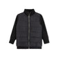 HELLO YELLOW BLACK PUFFER KNIT SLEEVE JACKET