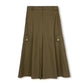 VIBE OLIVE GREEN FRONT KICK PLEAT POCKET SKIRT