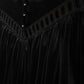 LILOU BLACK VELOUR LACE COLLAR DRESS