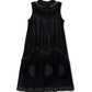 LILOU BLACK VELOUR LACE COLLAR DRESS