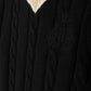 HARPER JAMES BLACK CHUNKY CABLE KNIT EMBLEM SWEATER SET