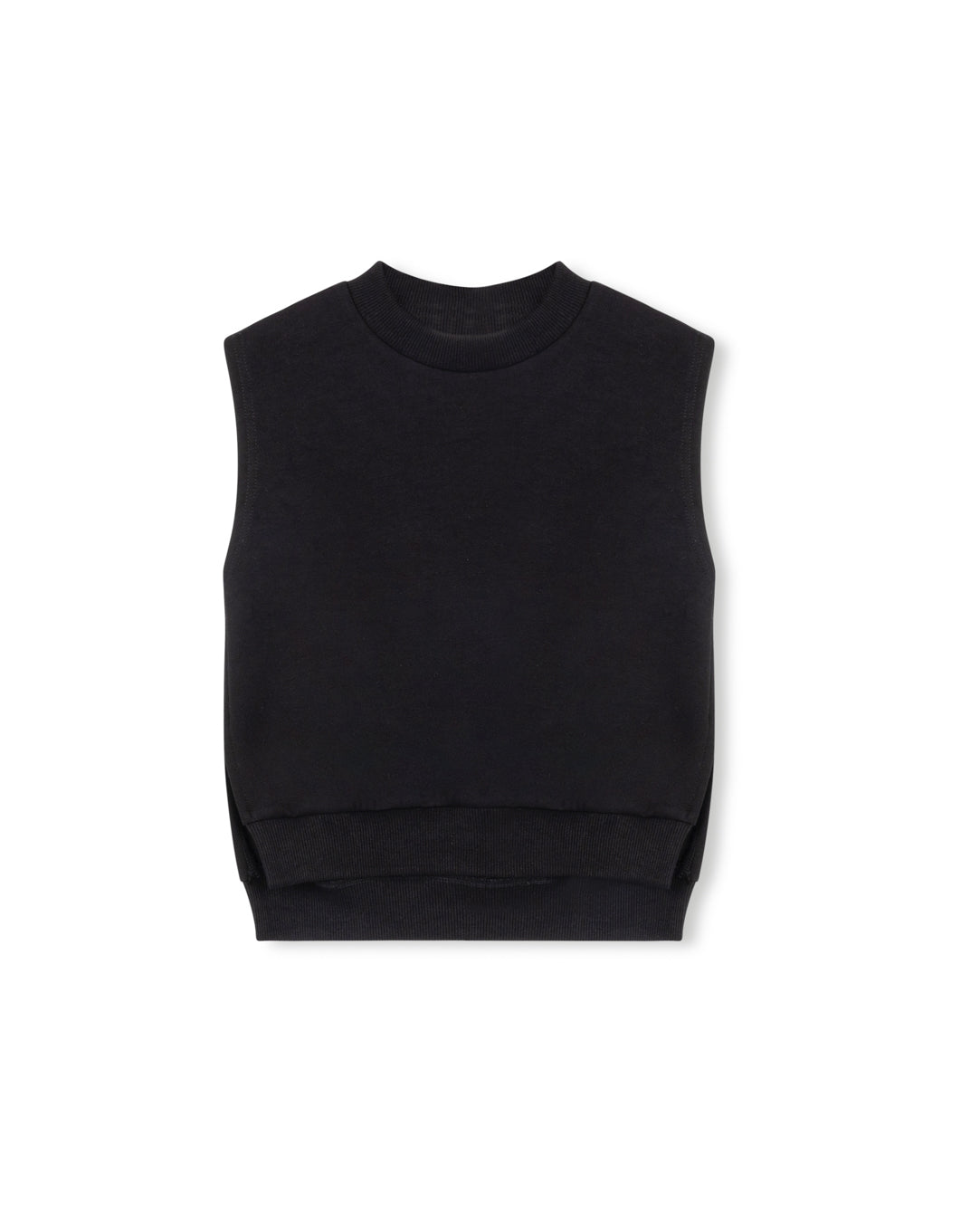 VIBE BLACK SWEATSHIRT SLIT VEST