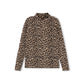 VIBE TAN LEOPARD PRINT MOCKNECK