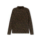 VIBE OLIVE GREEN LEOPARD PRINT MOCKNECK