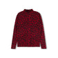 VIBE RED LEOPARD PRINT MOCKNECK