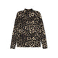 VIBE BROWN LEOPARD PRINT MOCKNECK