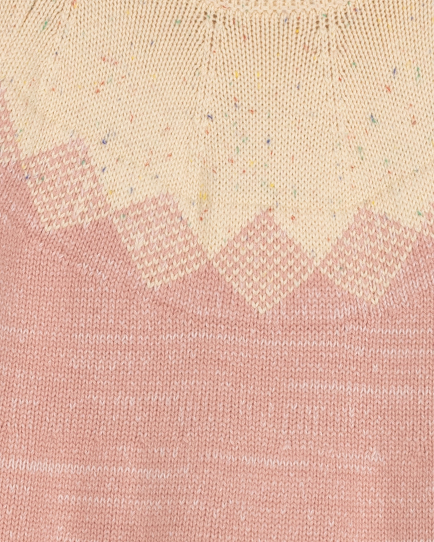 ONE CHILD PINK SPECKLED KNIT DRESS