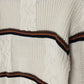 HARPER JAMES OATMEAL SQUARE CABLE KNIT SWEATER