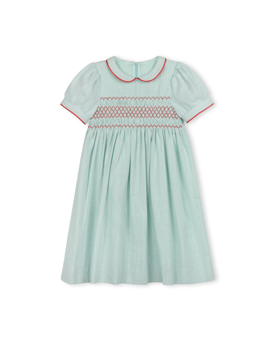 PAPILLON MINT SMOCK PETER PAN COLLAR DRESS