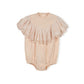 LILOU PALE PINK LACE RUFFLE TRIM ROMPER