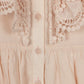 LILOU PALE PINK LACE RUFFLE TRIM DRESS