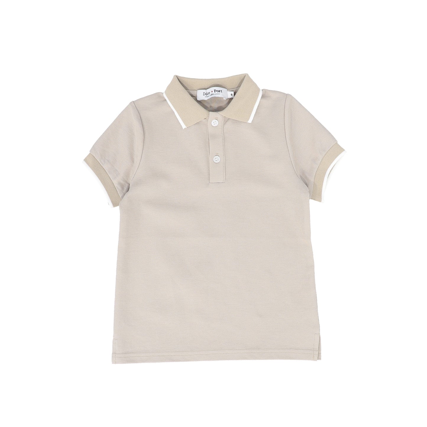 DUKE + PORT TAUPE PINSTRIPE PLACKET SS POLO [FINAL SALE]