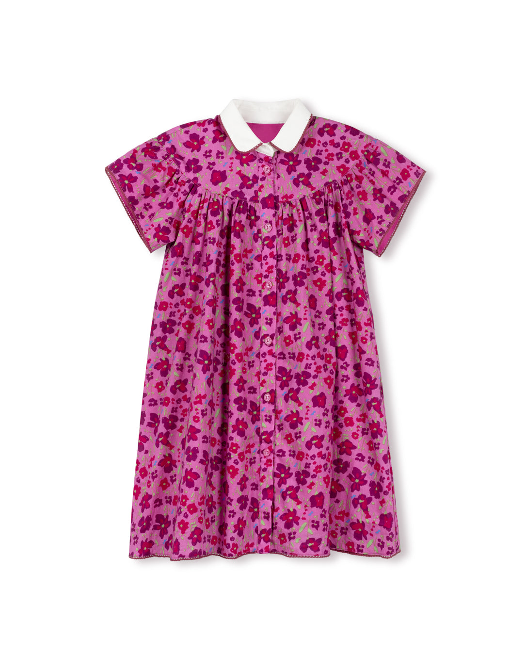 PAPILLON FUCHSIA PINK FLORAL COLLAR DRESS