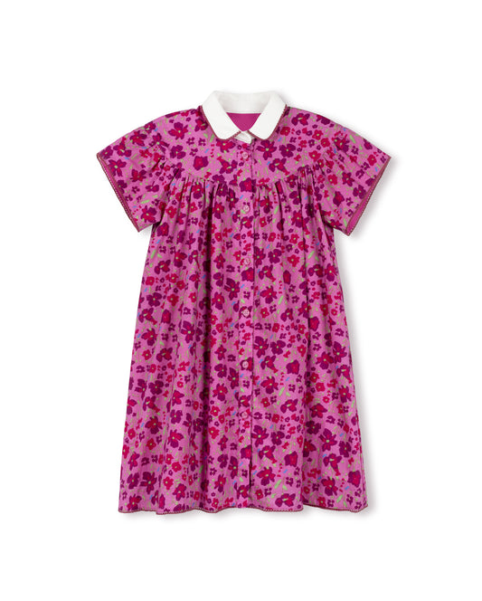 PAPILLON FUCHSIA PINK FLORAL COLLAR DRESS