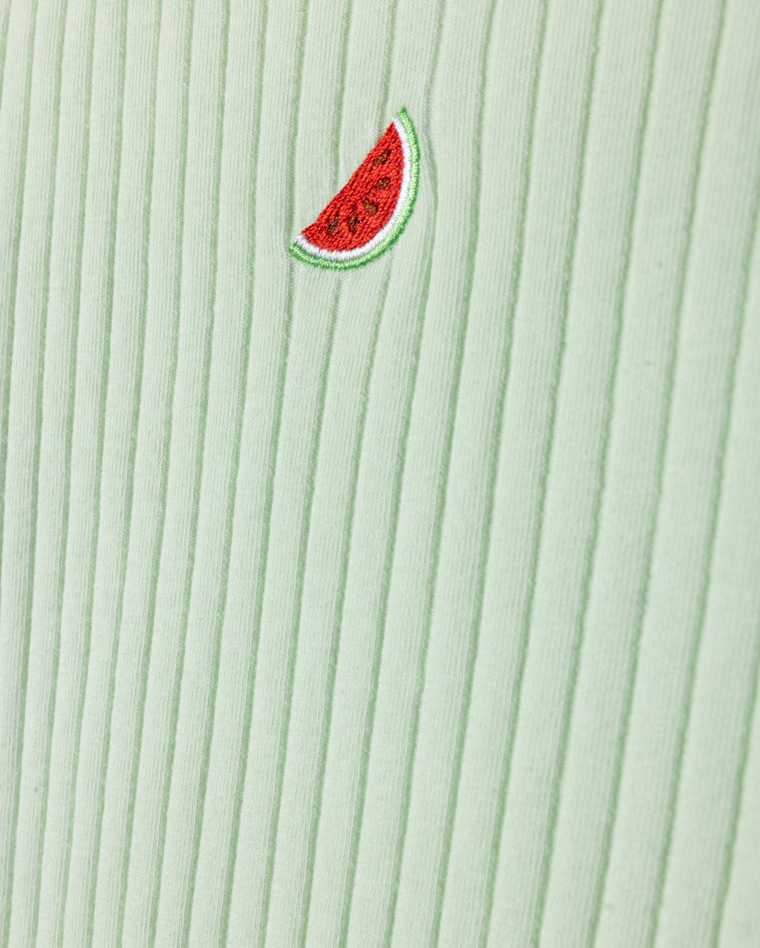 CABANA MINT STRIPED HEM RIBBED T-SHIRT
