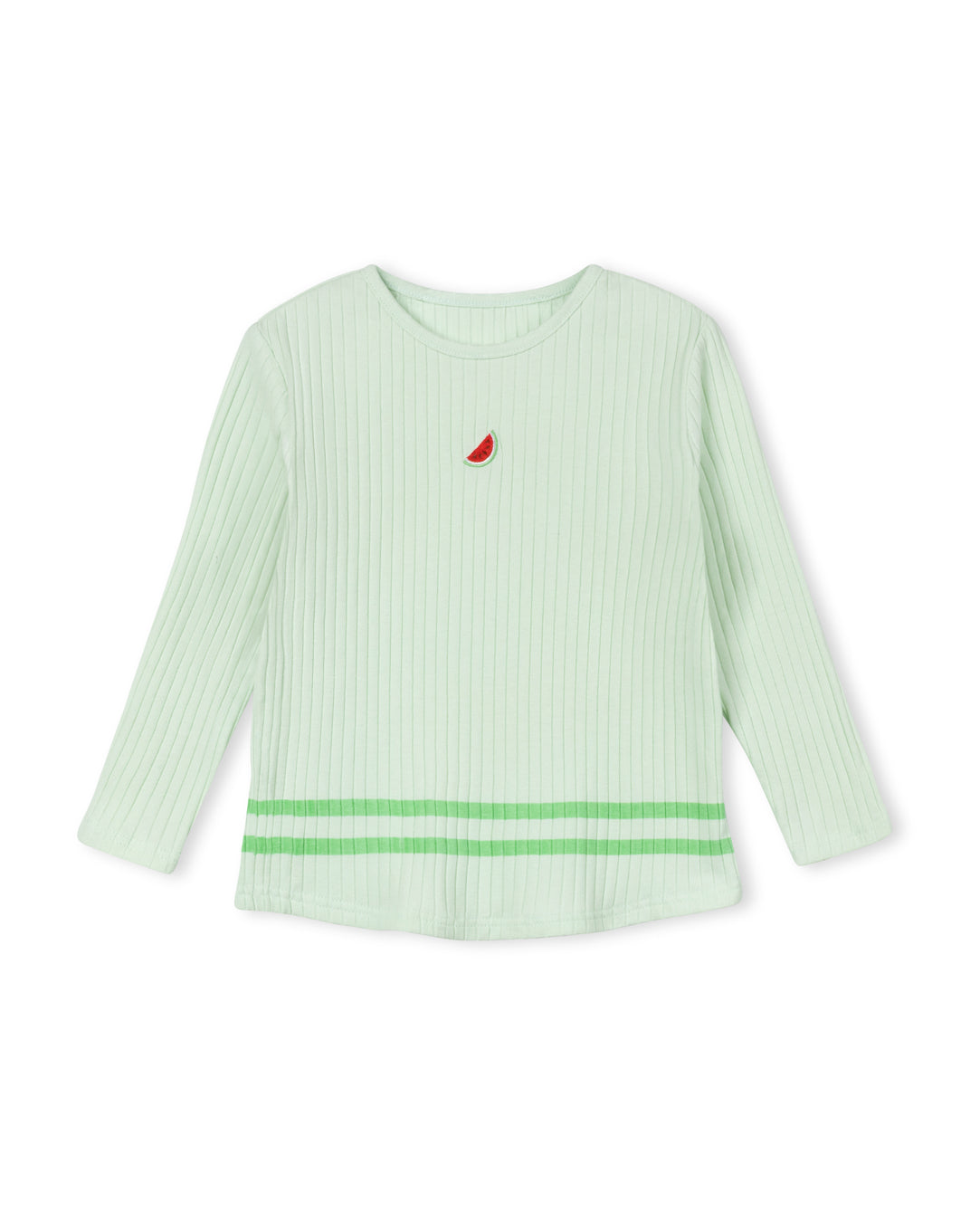 CABANA MINT STRIPED HEM RIBBED T-SHIRT
