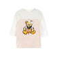 PHIL AND PHOEBE PINK TEDDY BEAR HALF STRIPED T-SHIRT