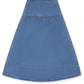 LITTLE PARNI BLUE DENIM DROP WAIST MIDI SKIRT
