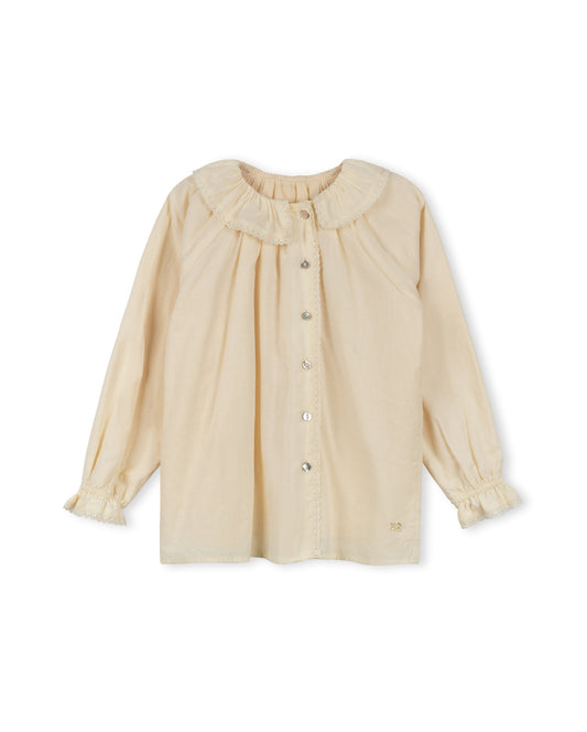PAPILLON CREAM TRIM DETAILED BLOUSE