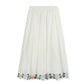 MALLORY AND MERLOT WHITE PASTEL EMBROIDERED SKIRT