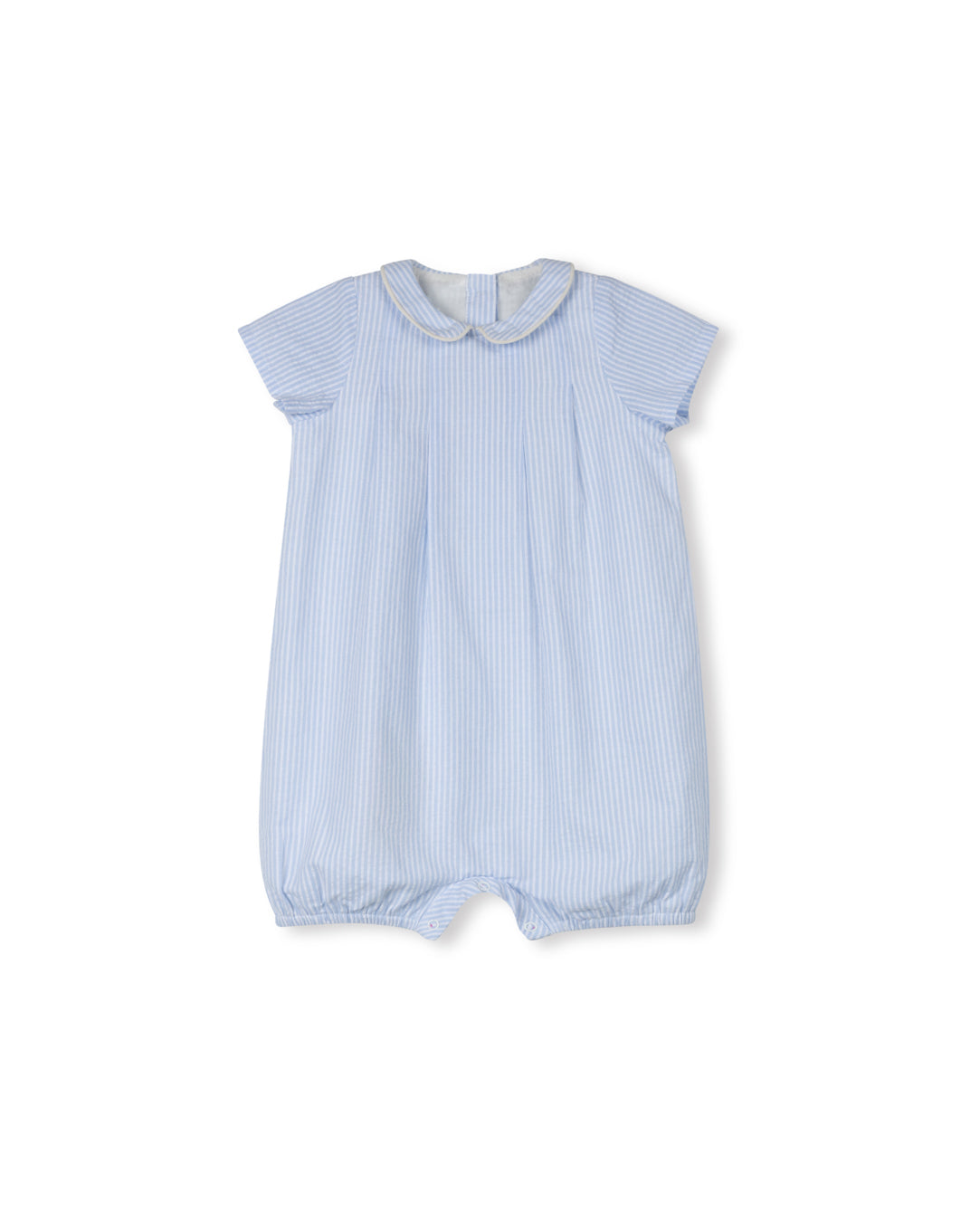 ONE CHILD BLUE/WHITE STRIPE COLLAR ROMPER
