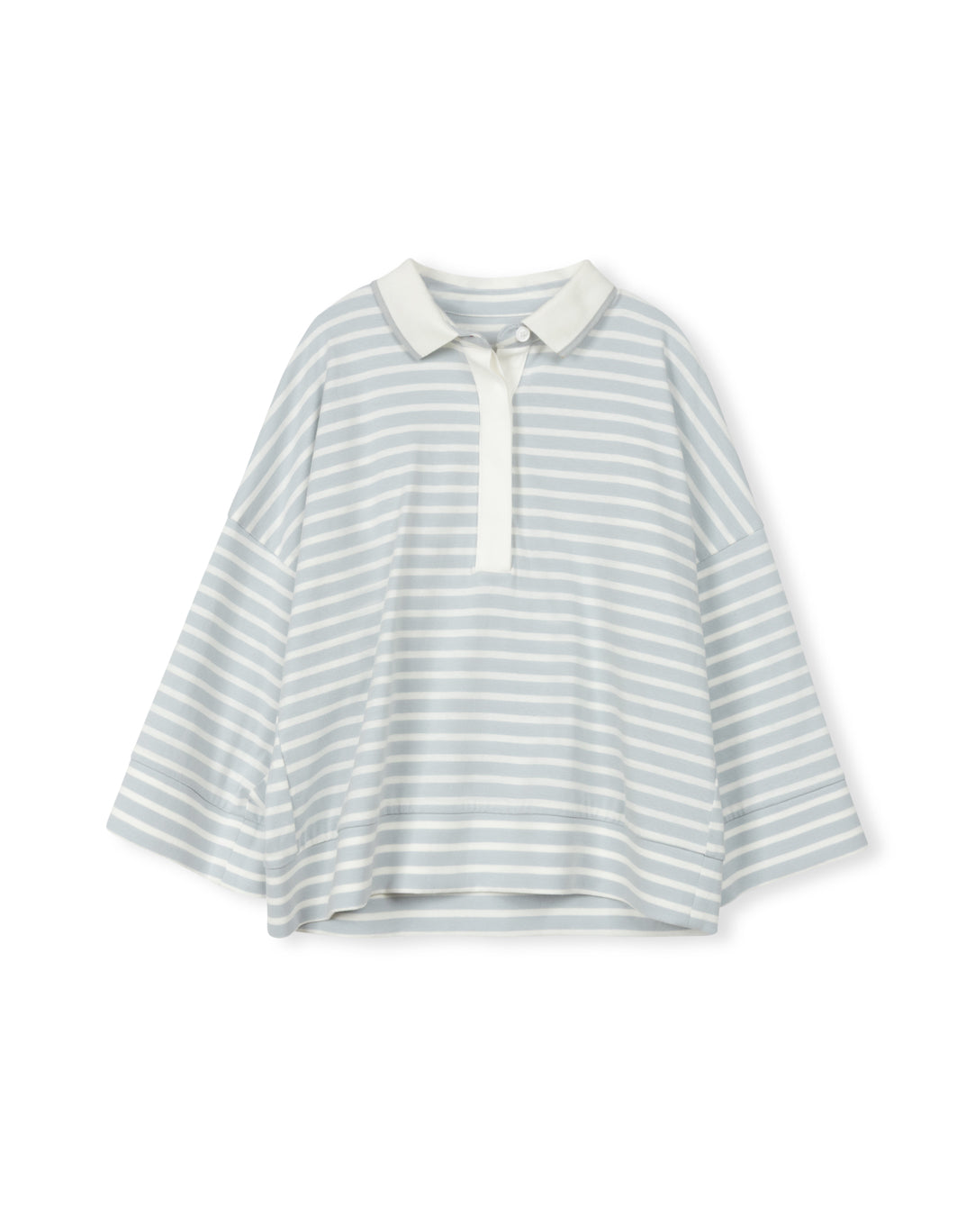 VIBE LIGHT BLUE STRIPE COLLARED T-SHIRT