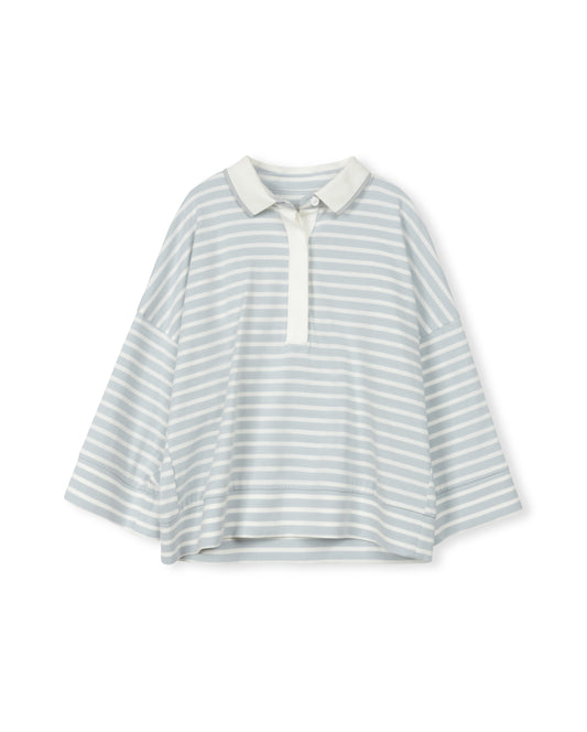 VIBE LIGHT BLUE STRIPE COLLARED T-SHIRT