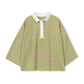 VIBE LIME STRIPE COLLARED T-SHIRT