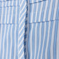 TUSTELLO WHITE/BLUE PINSTRIPED PLEAT BLOUSE
