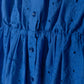 MINIMAL ROYAL BLUE EYELET FLORAL WAISTED DRESS