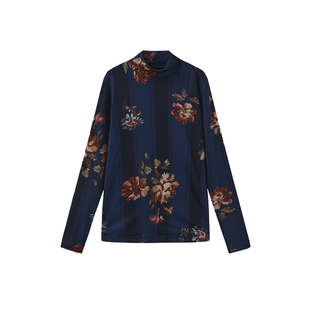 MINIMAL FLORAL PRINTED MOCKNECK/JUMPER SET