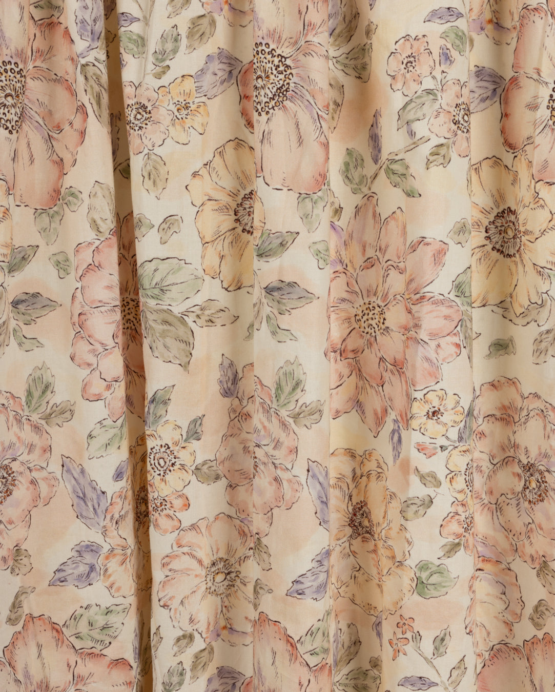 TUSTELLO PALE PINK FLORAL GATHERED WAIST SKIRT [FINAL SALE]
