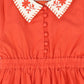 ONE CHILD CORAL STITCH COLLAR DRESS
