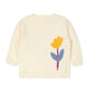 LILOU CREAM EMBROIDERED FLOWER PATCH SWEATER