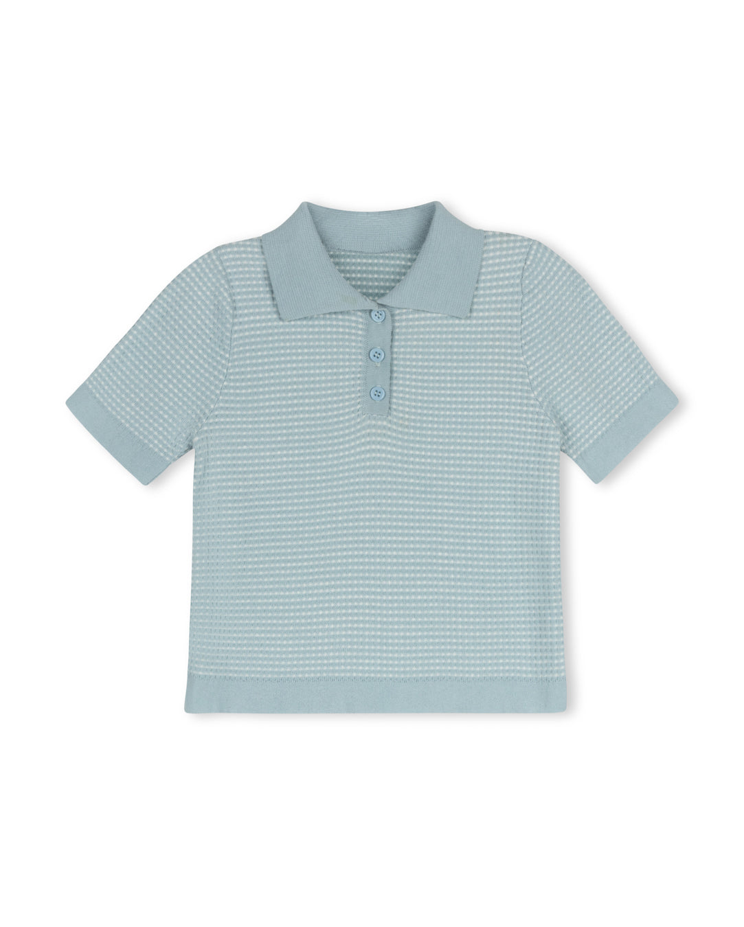 HARPER JAMES BLUE TEXTURED PLAID KNIT SWEATER