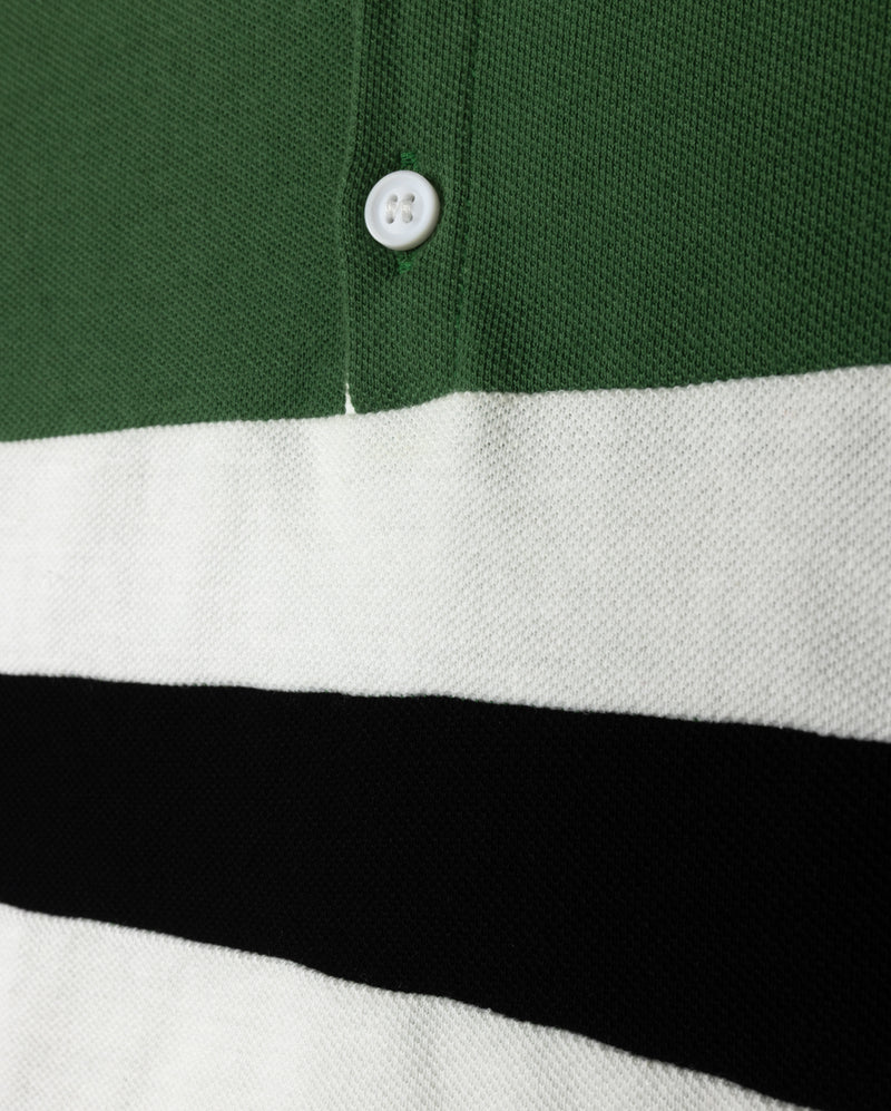 DUKE + PORT GREEN PIQUE STRIPE POLO [FINAL SALE]
