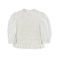 TUSTELLO WHITE SMOCKED PEPLUM BLOUSE