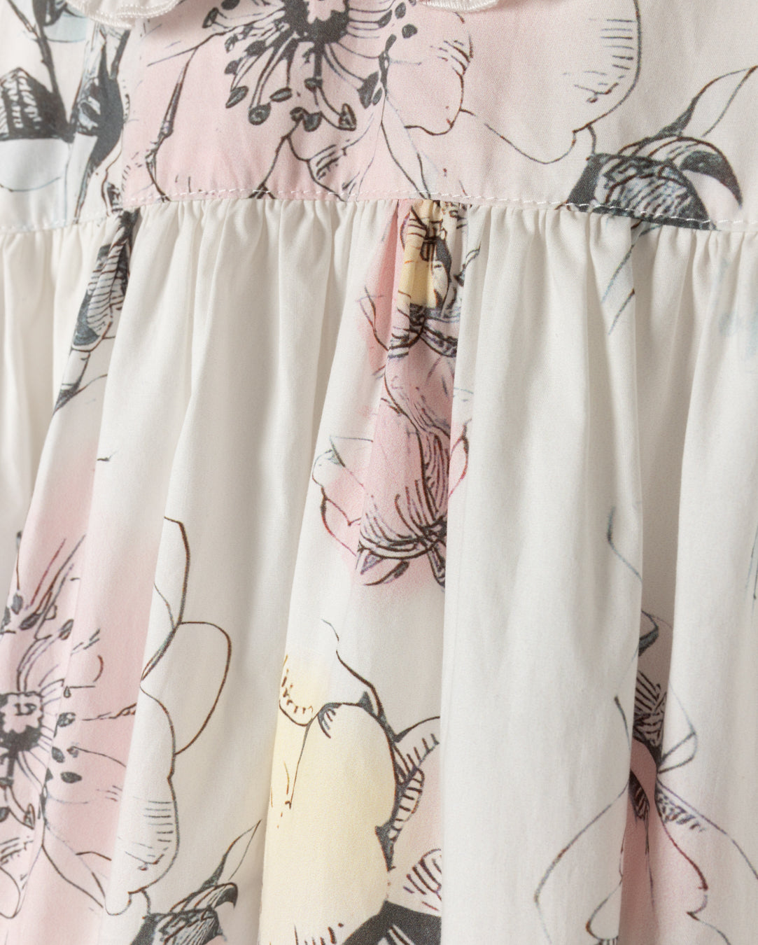 ONE CHILD IVORY PASTEL FLORAL COLLAR DRESS