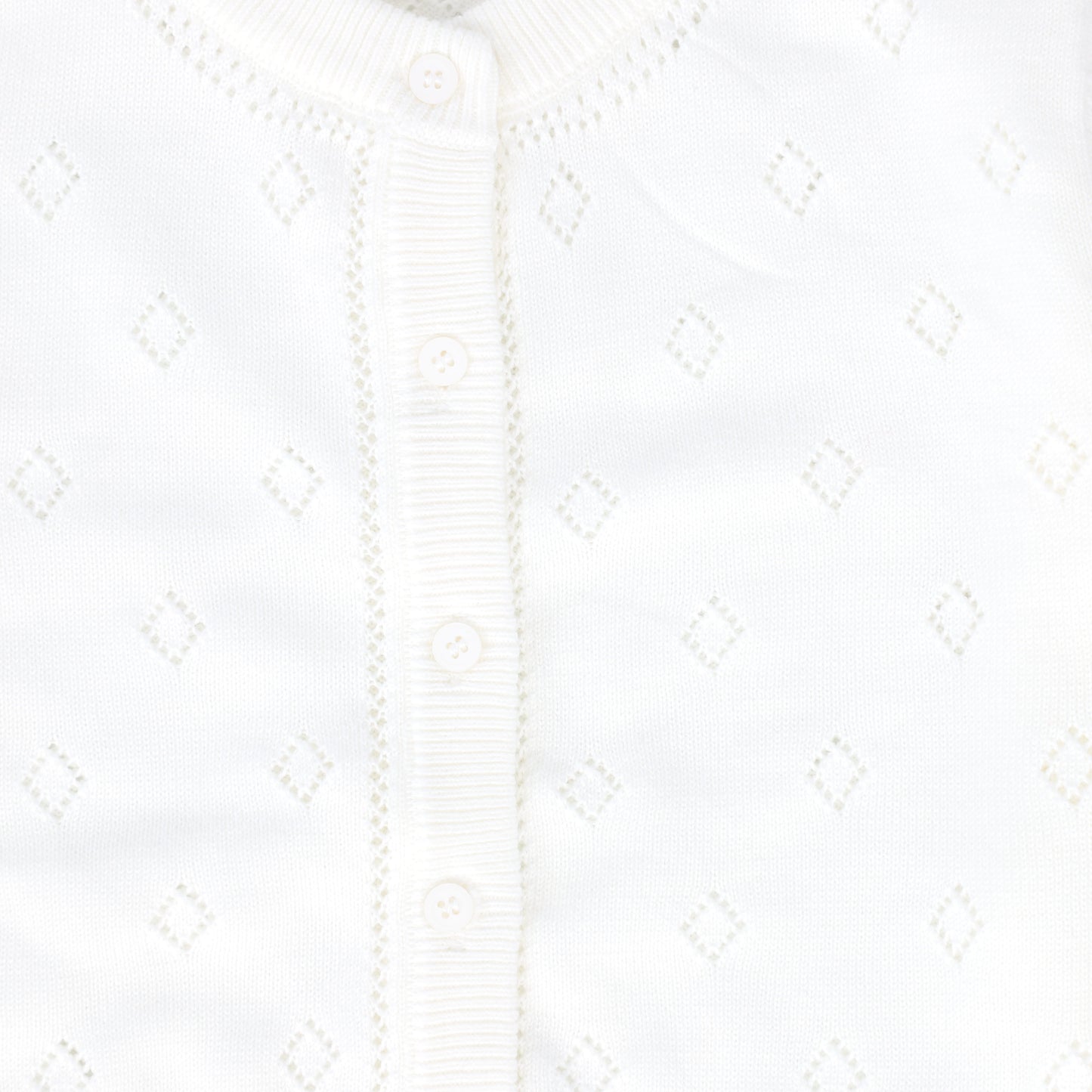 ONE CHILD IVORY POINTELLE CARDIGAN